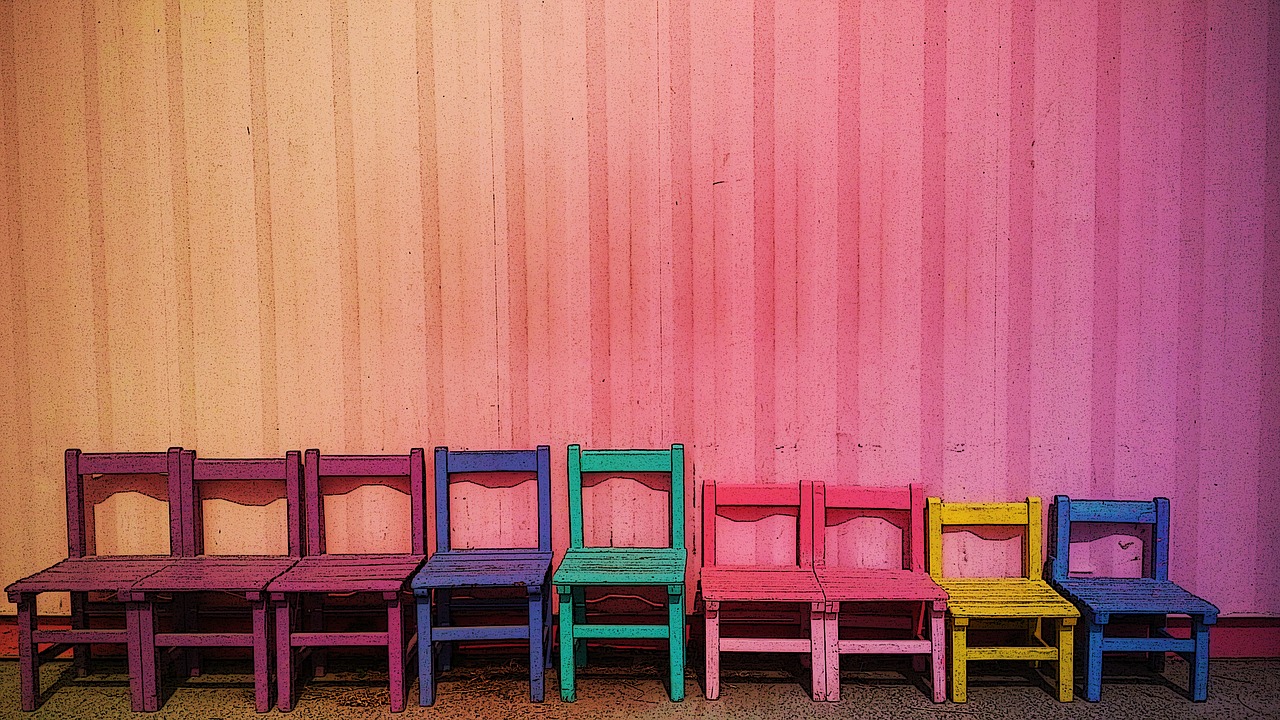 rainbow chair settlement free photo