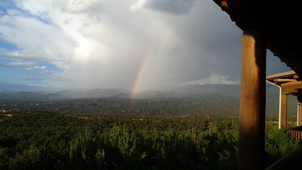 rainbow clouds weather free photo