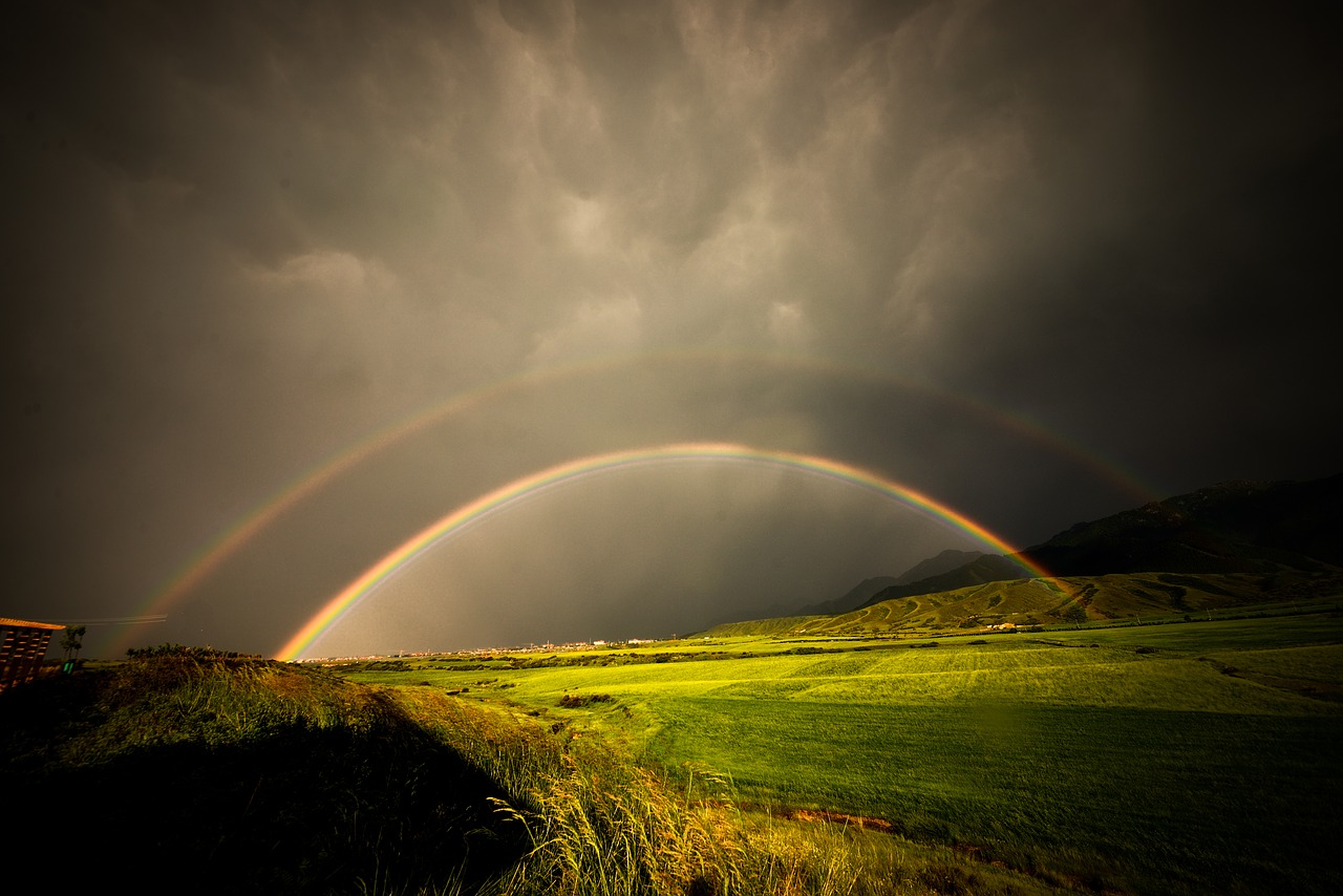 rainbow the wild the storm free photo