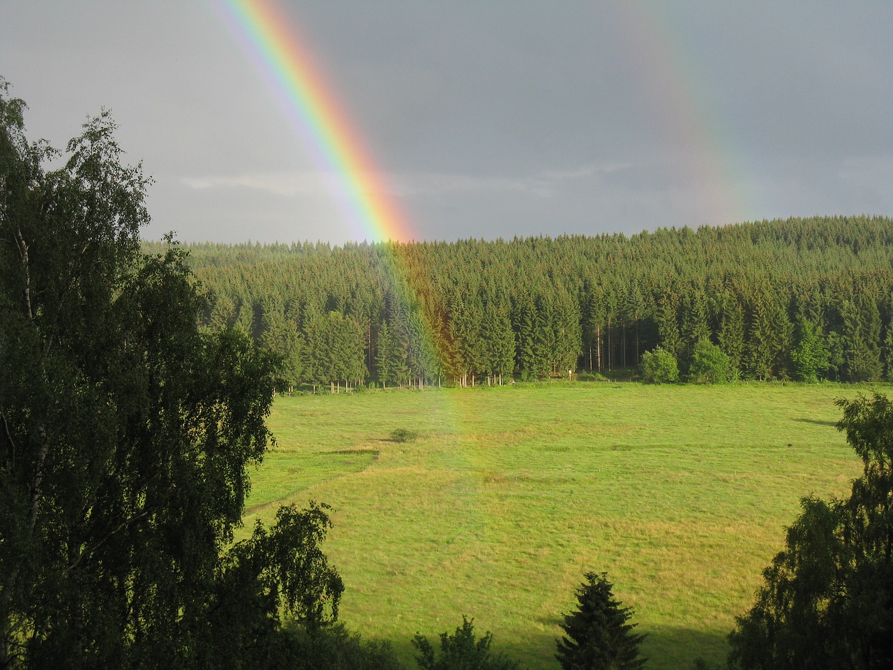 rainbow nature landscape free photo