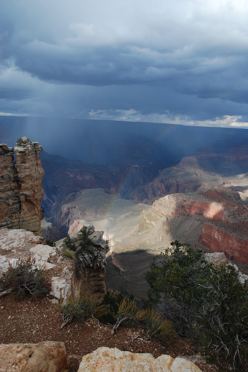 rainbow grand canyon rain free photo