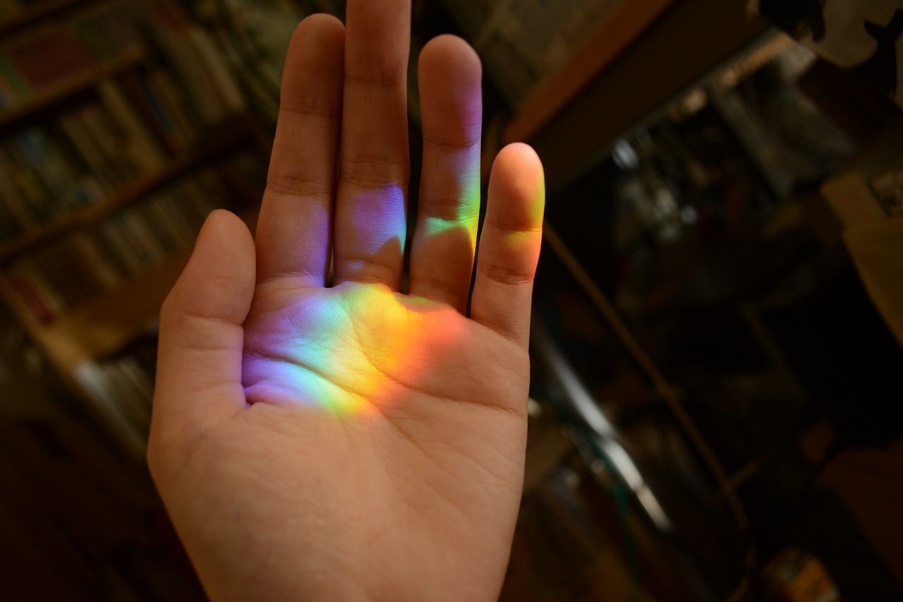 rainbow hand beautiful free photo