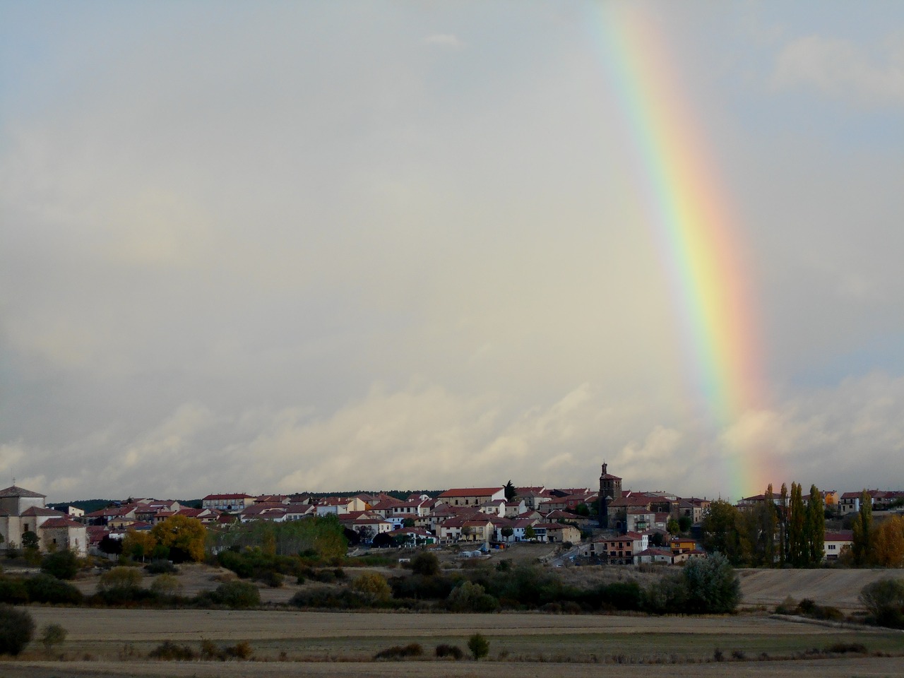 rainbow people sky free photo