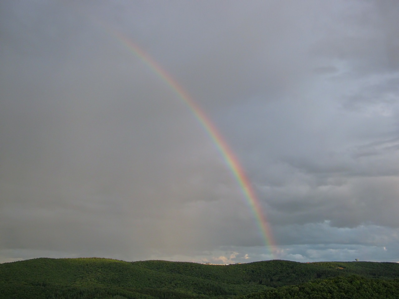 rainbow clouds landscape free photo