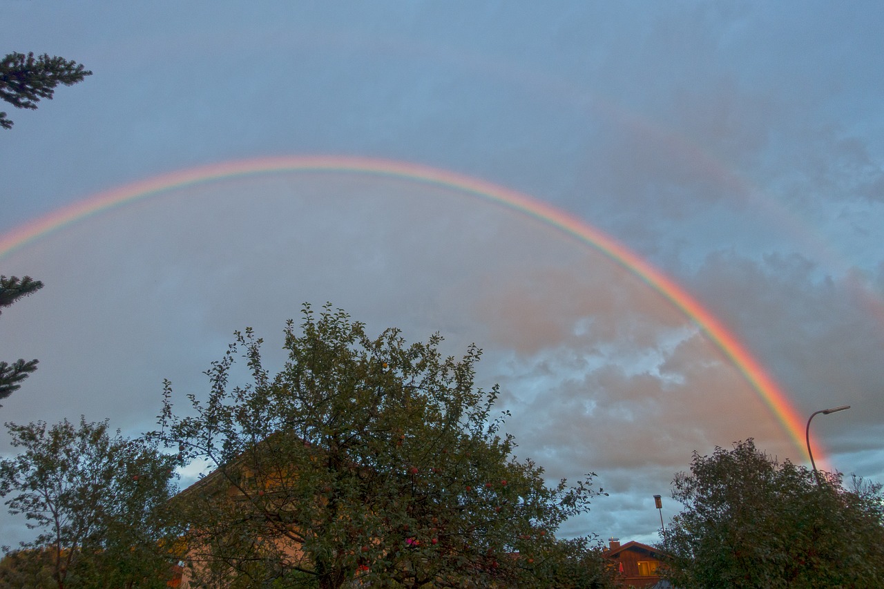 rainbow atmospheric optical phenomena bow shaped strip lighting free photo
