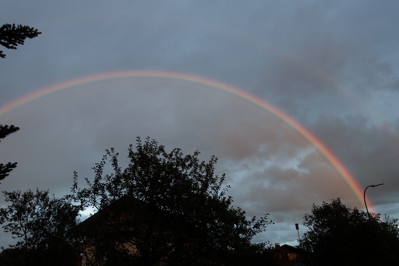 rainbow atmospheric optical phenomena bow shaped strip lighting free photo