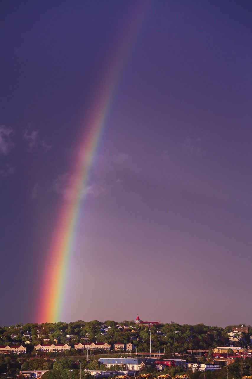 rainbow purple sky sky free photo