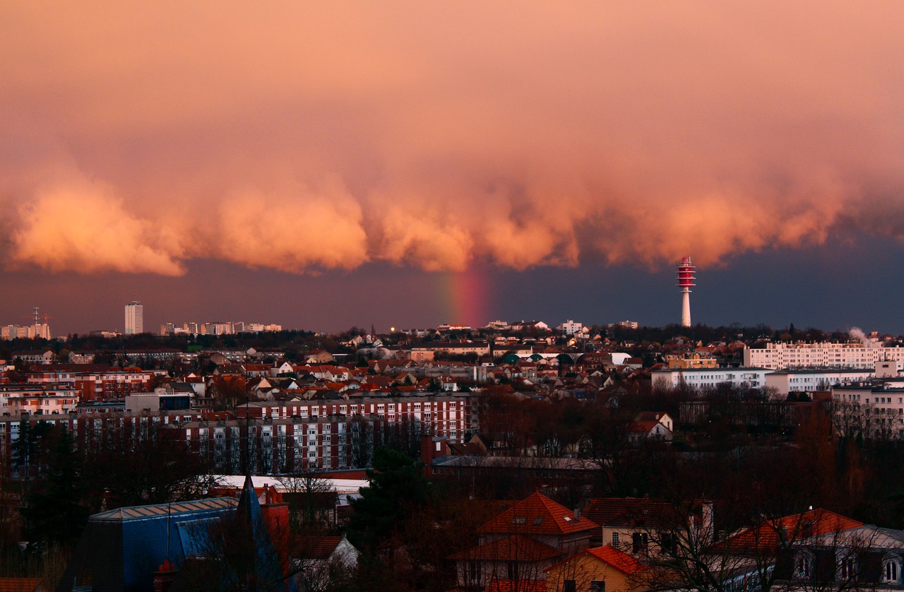 rainbow sunset sky free photo