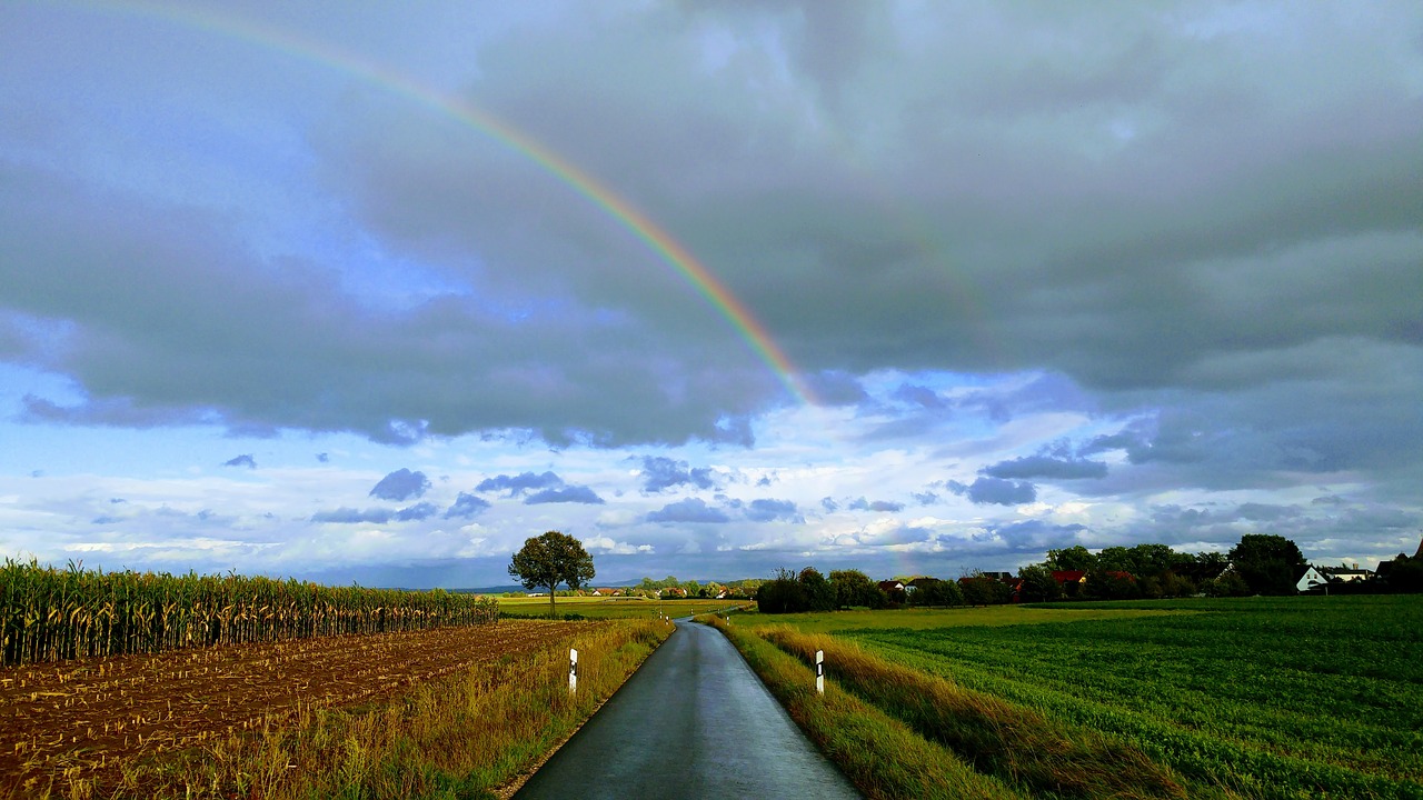 rainbow road sky free photo