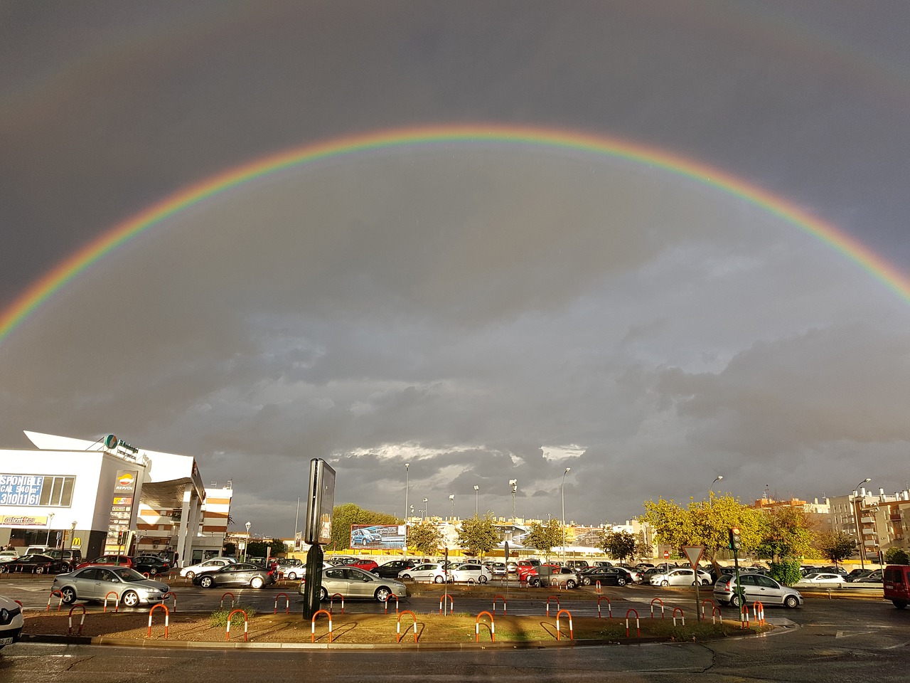 rainbow clouds sky free photo