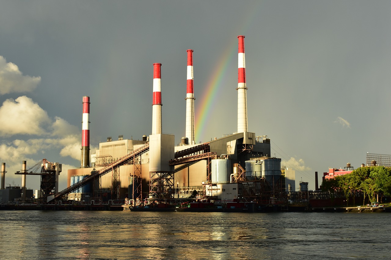 rainbow river power plant free photo