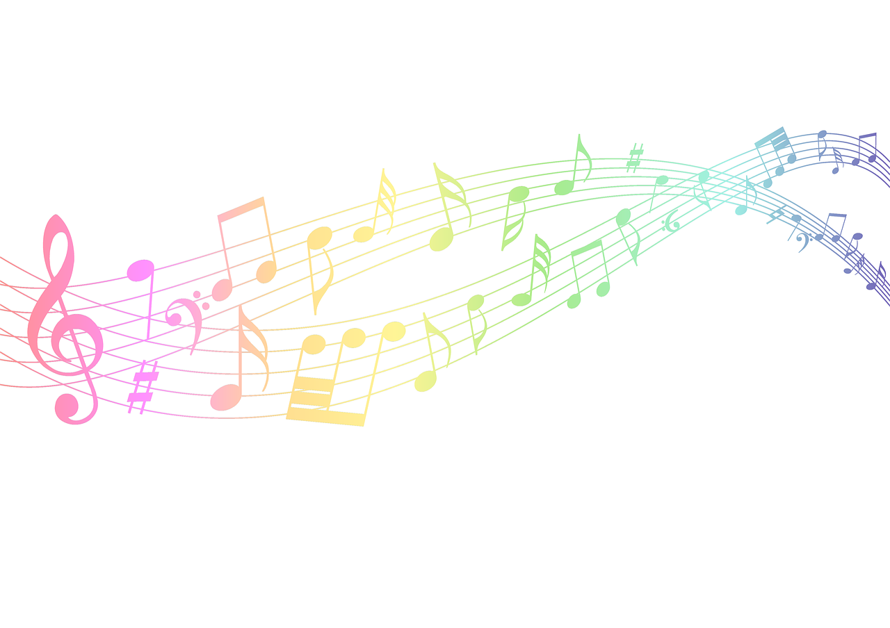 rainbow notes music free photo