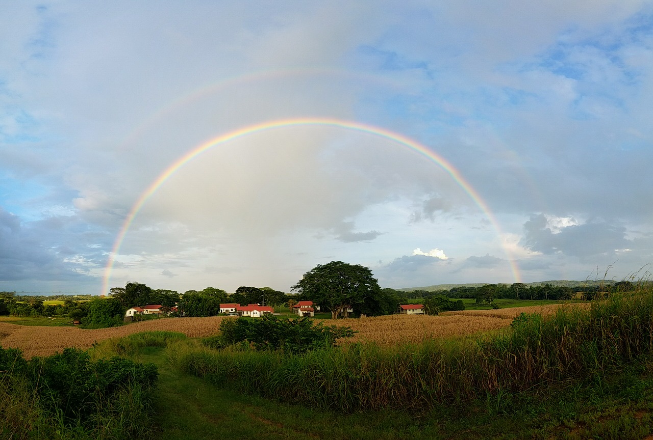 rainbow  panoramic  sky free photo