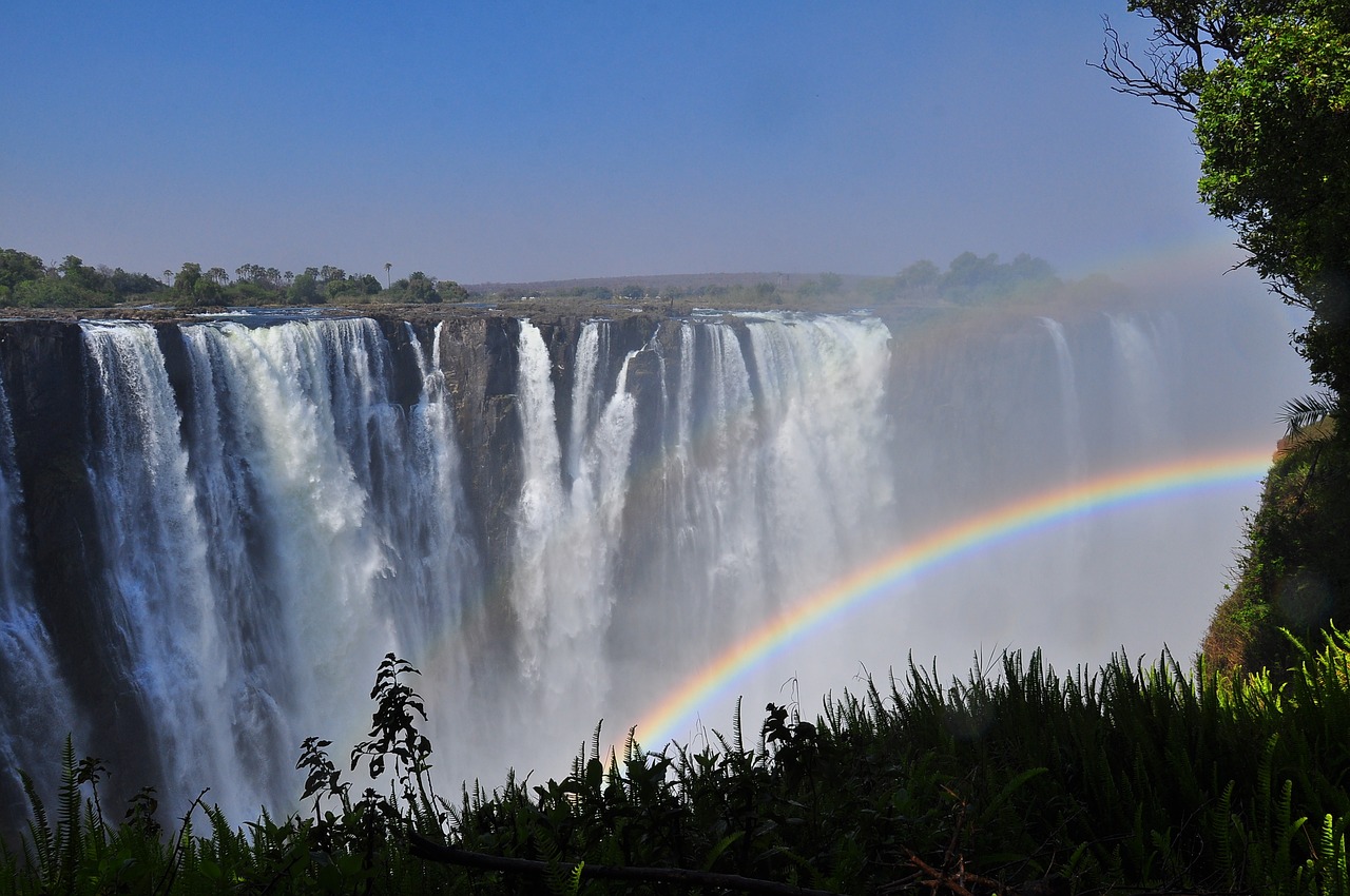 rainbow  waterfall  water free photo