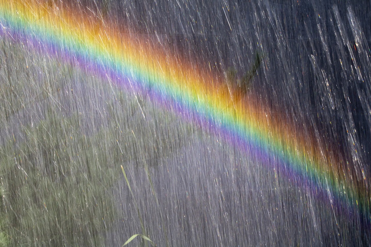 rainbow  fountain  spray free photo