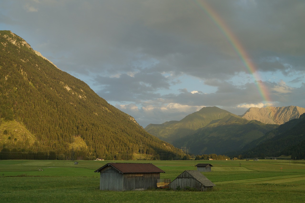 rainbow  mountain  clouds free photo