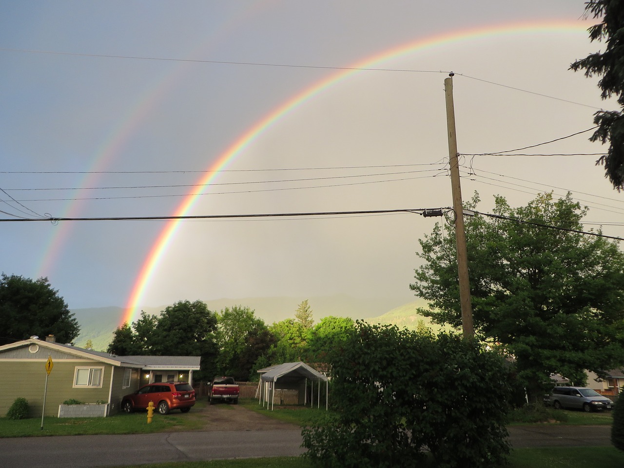 rainbow nature porch free photo