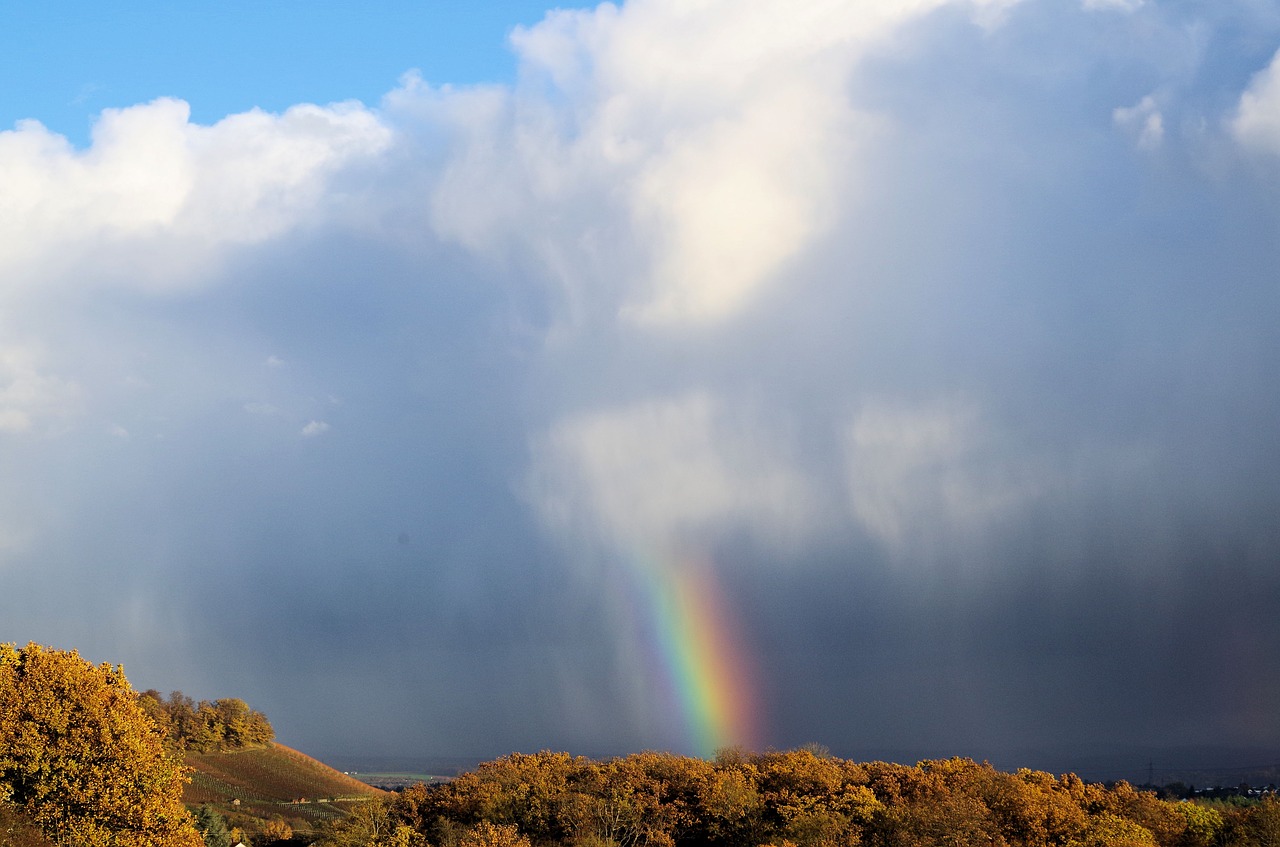 rainbow  clouds  sky free photo