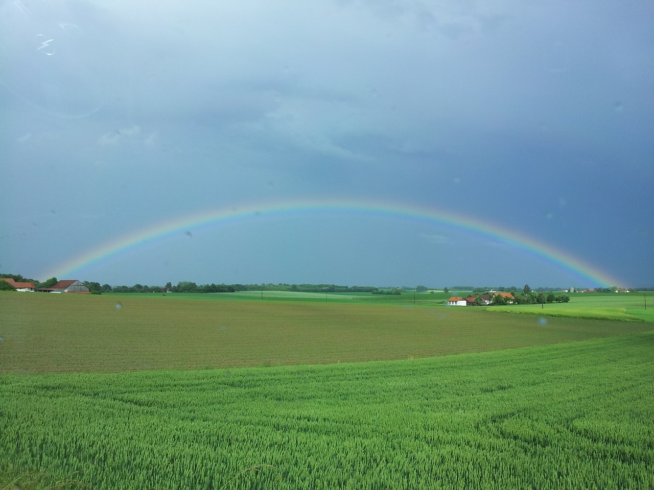 rainbow landscape natural phenomenon free photo