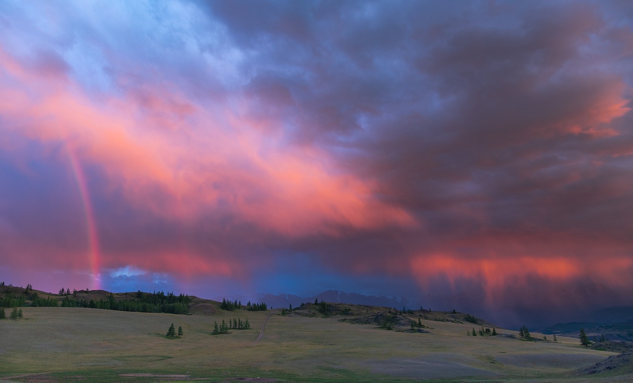 rainbow  sky  landscape free photo