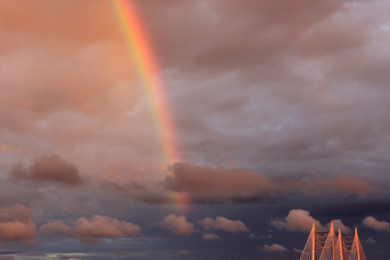 rainbow  sky  landscape free photo