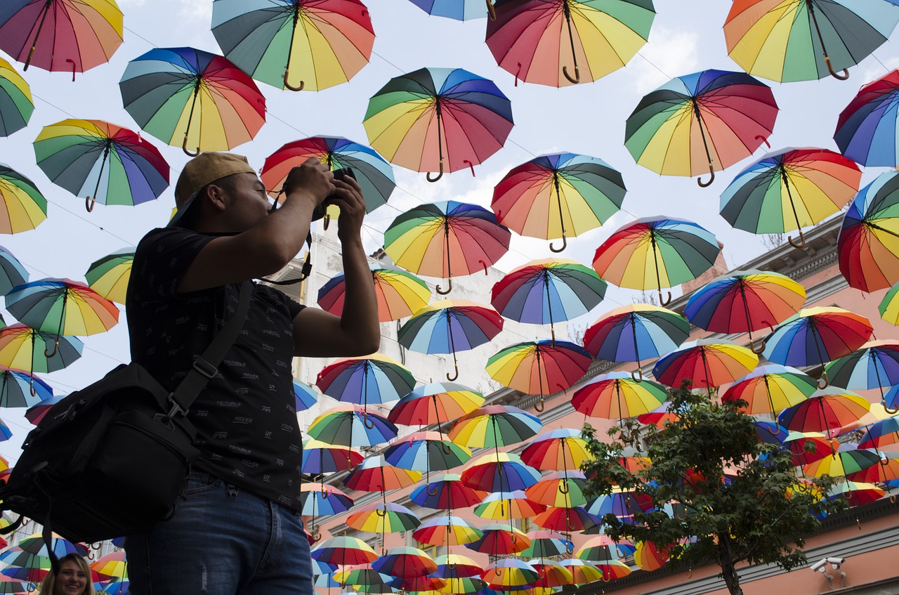 rainbow  sunshade  travel free photo