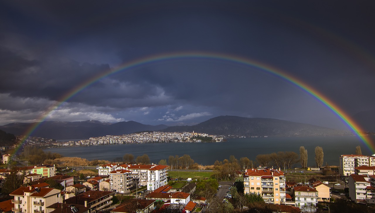 rainbow  kastoria  greece free photo