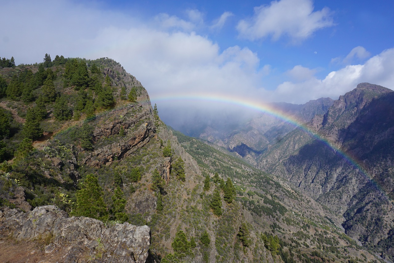 rainbow  clouds  landscape free photo