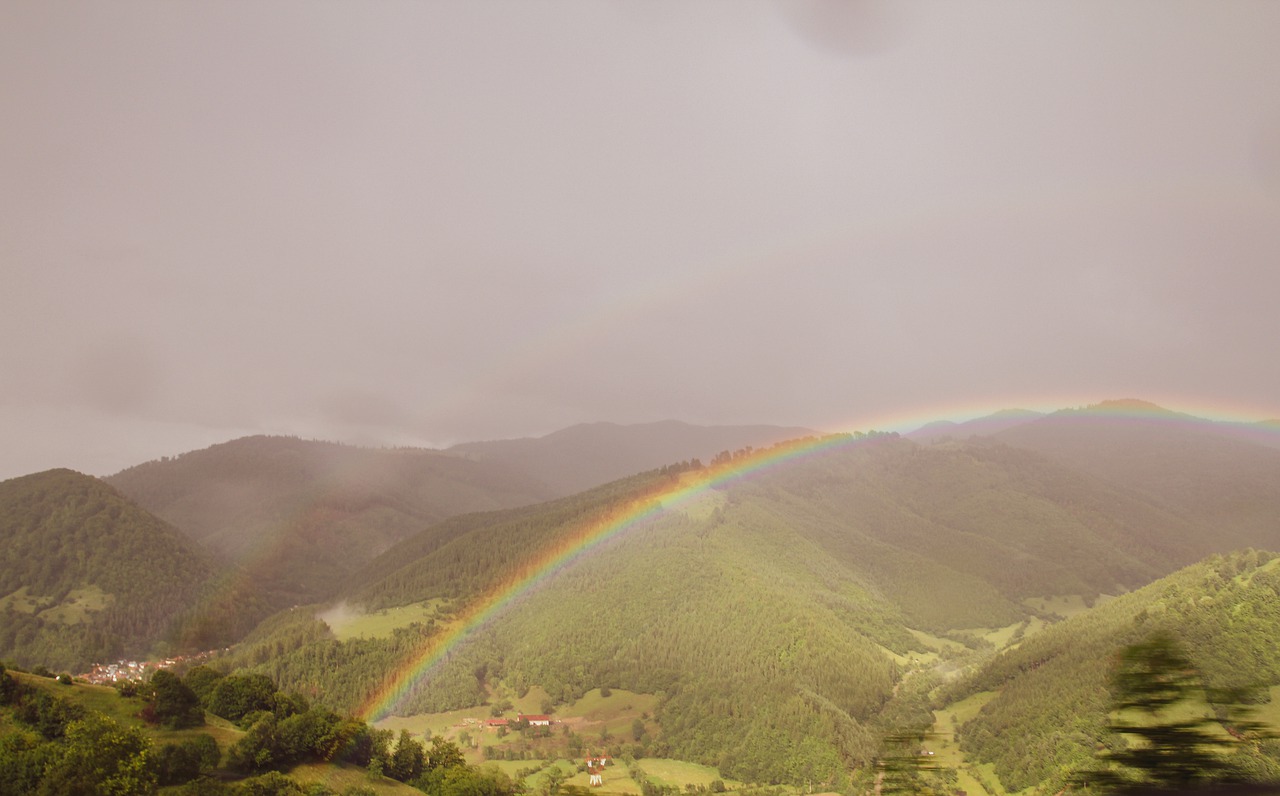 rainbow  hills  sky free photo