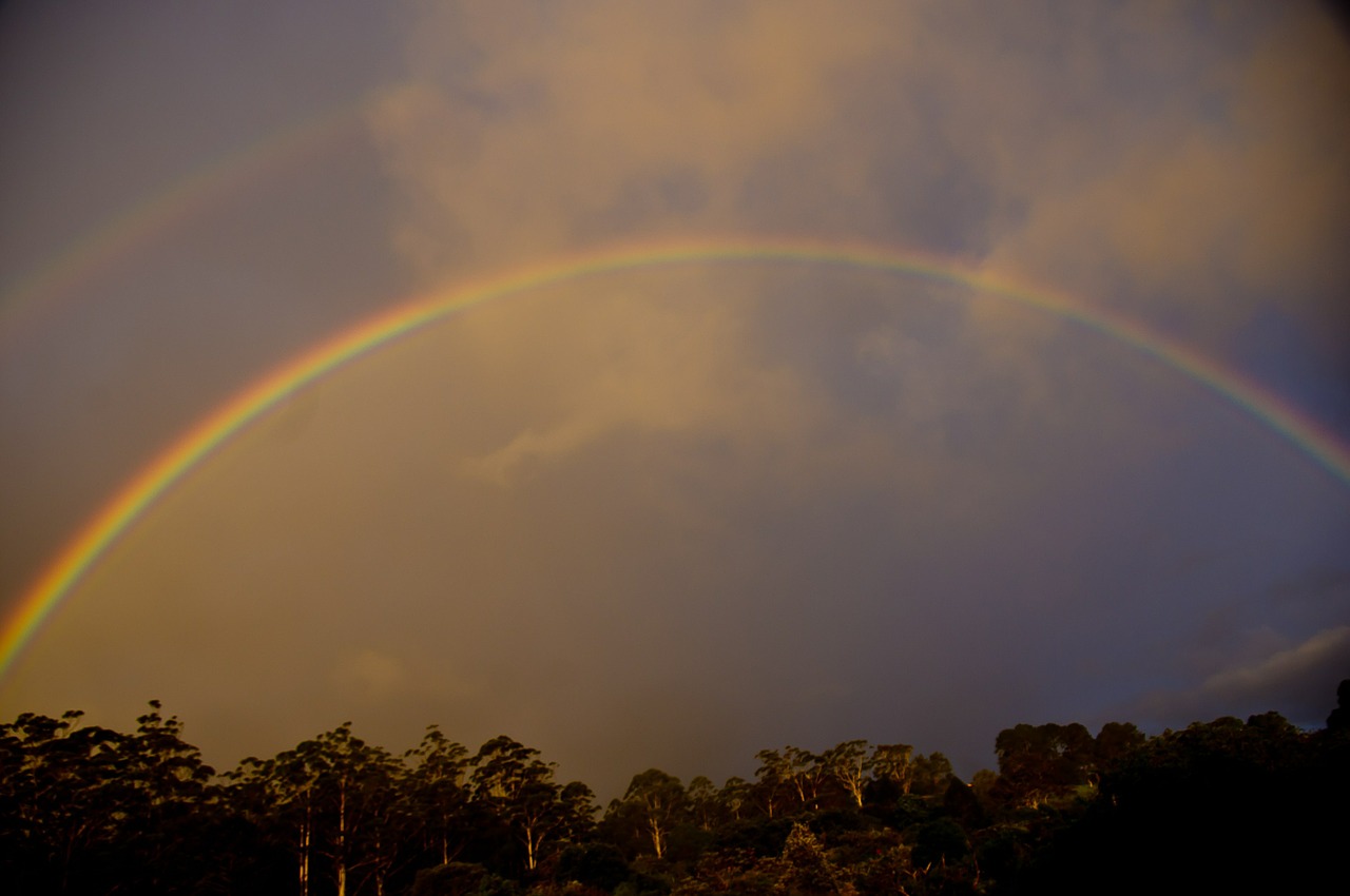 rainbow sky clouds free photo