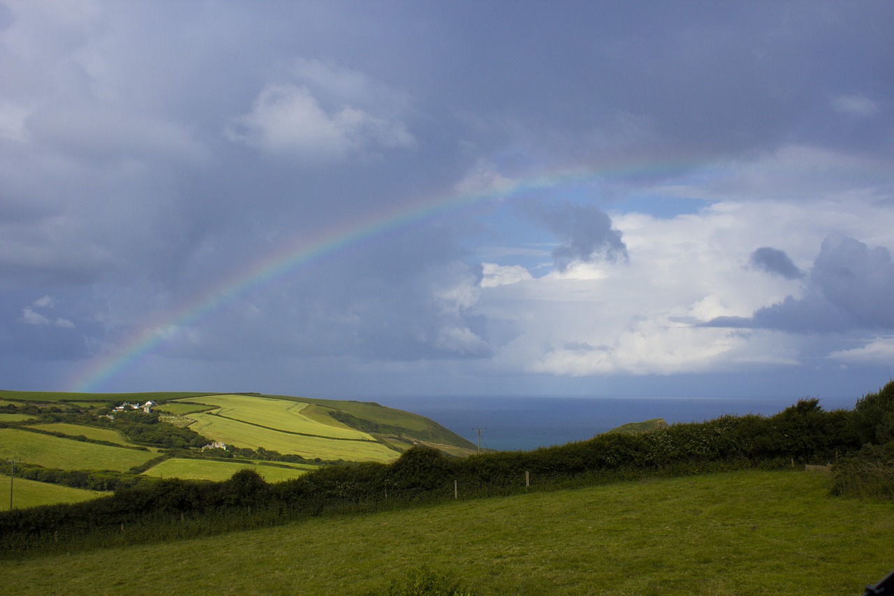 rainbow sea view free photo