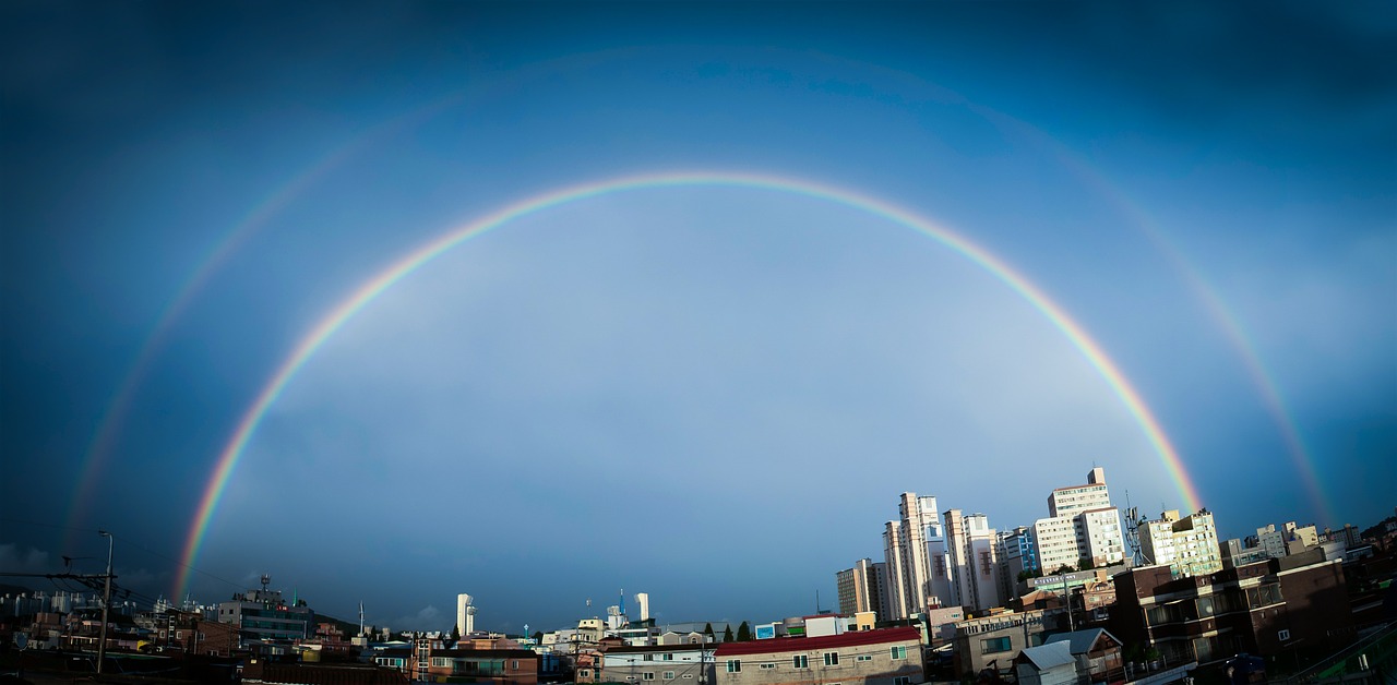 rainbow non a pair of rainbow free photo