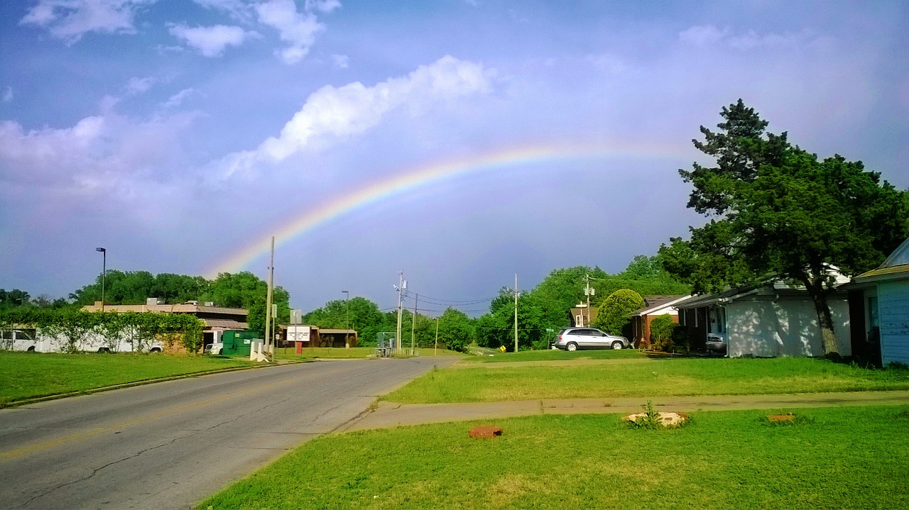 rainbow scene landscape free photo