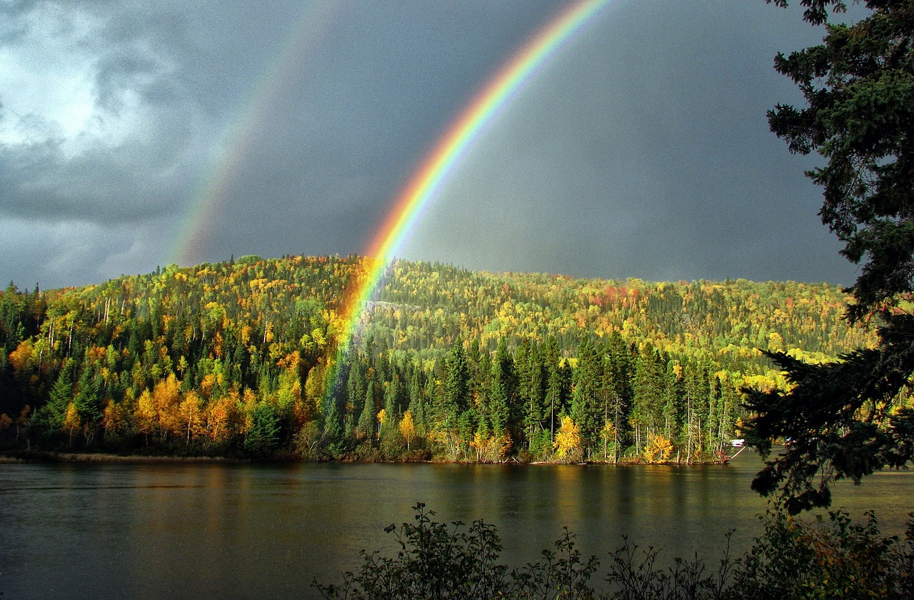 rainbow landscape fall free photo