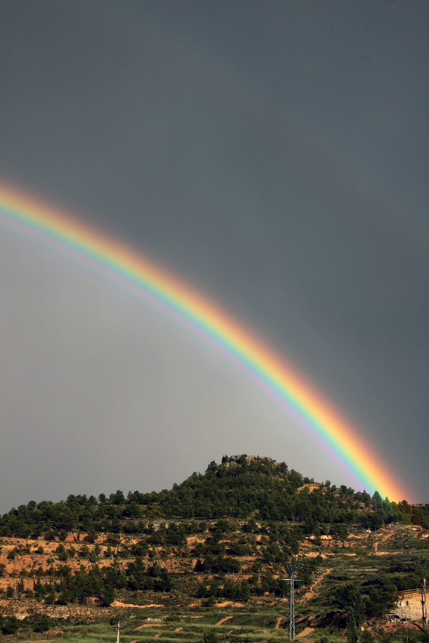 rainbow rain sky free photo