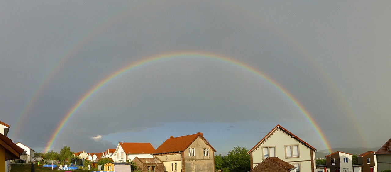 rainbow complete houses free photo