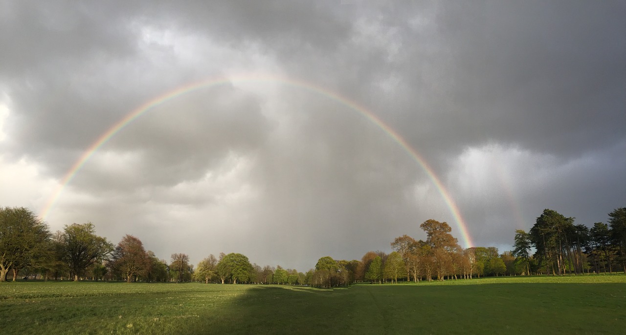 rainbow clouds nature free photo