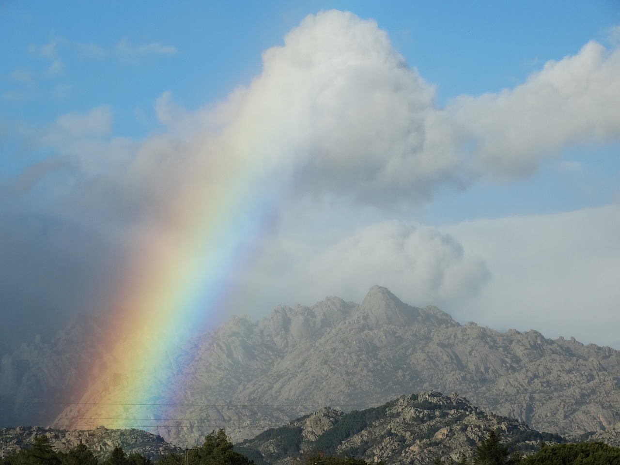 rainbow mountain forest free photo