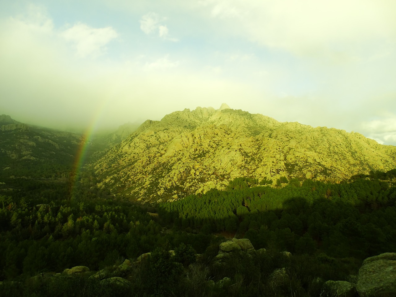 rainbow mountain forest free photo