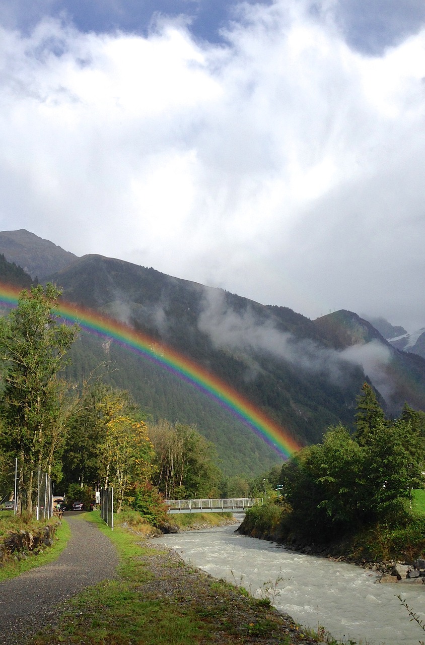 rainbow rain landscape free photo