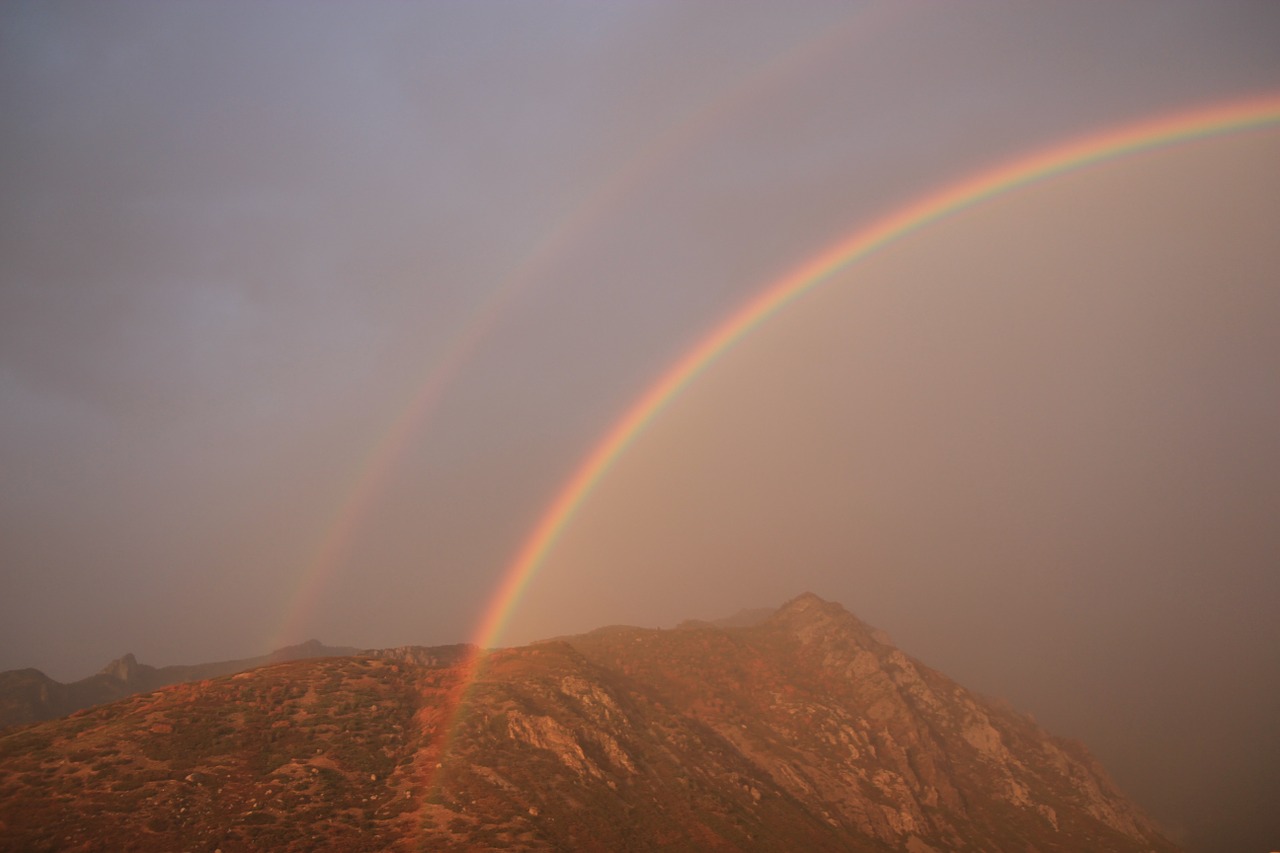 rainbow beam mountain free photo