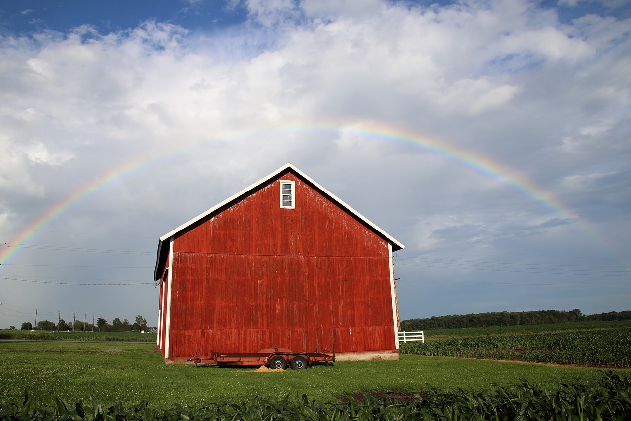 rainbow barn barn red barn free photo
