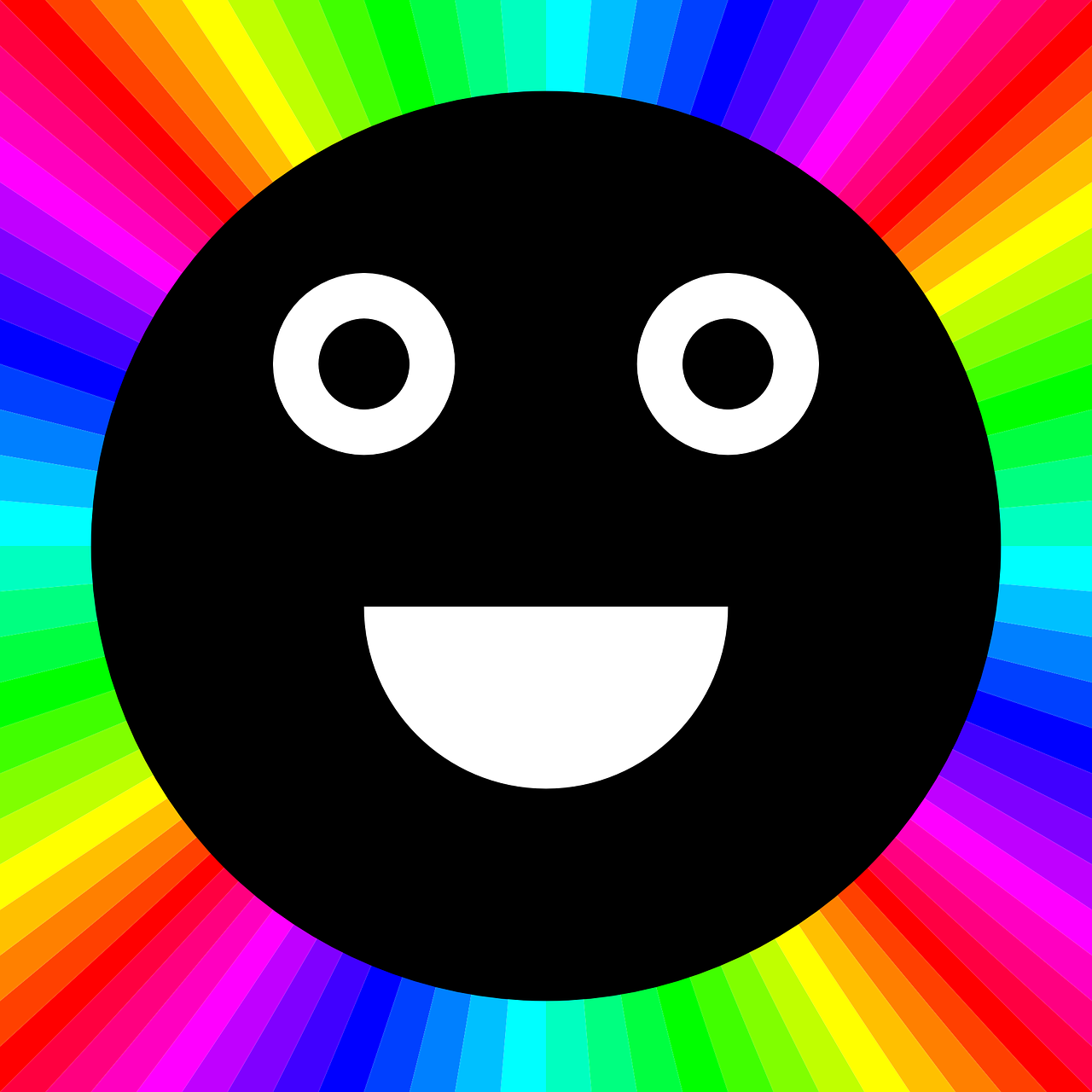 rainbow colors smiley black free photo