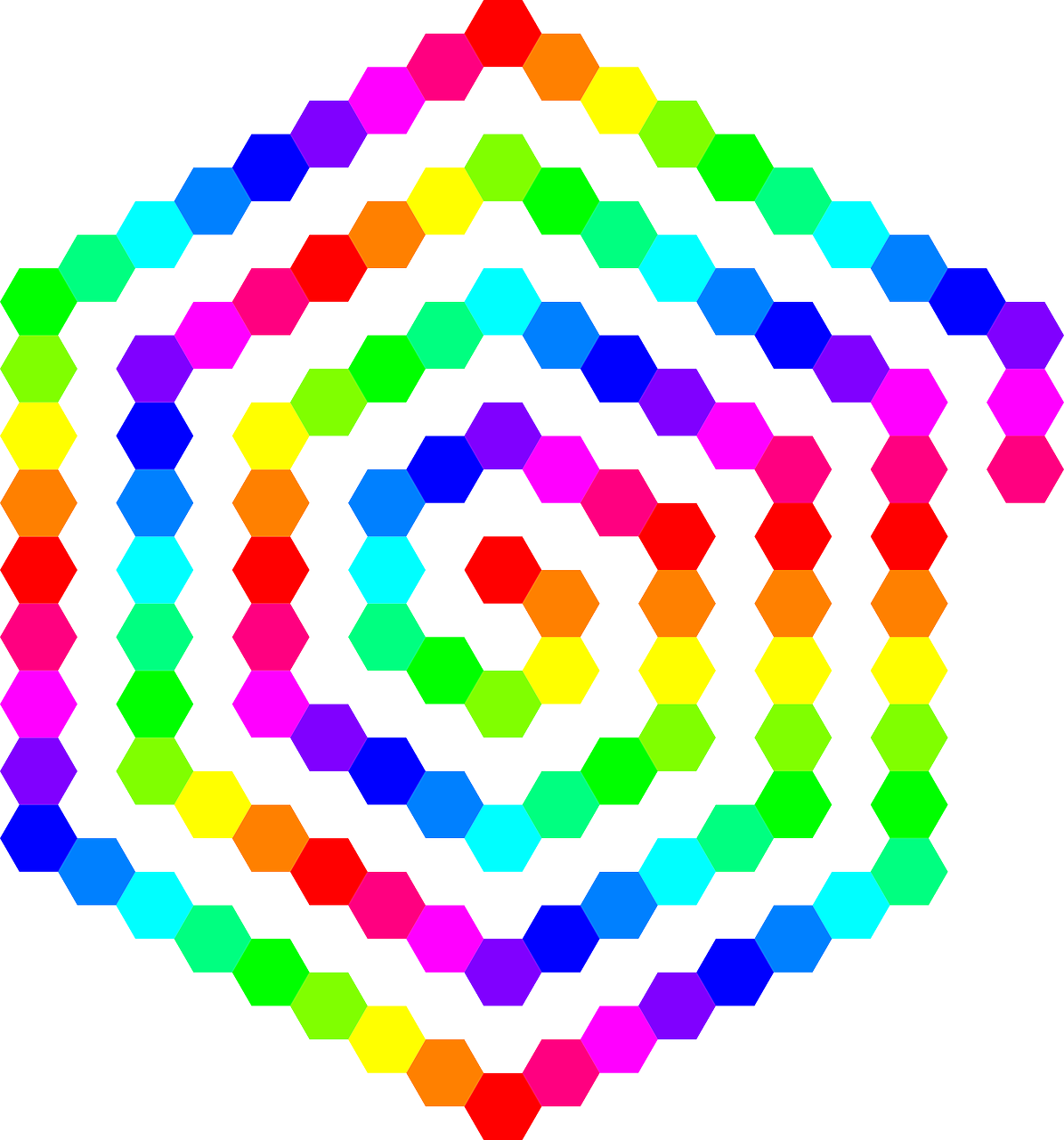 rainbow colors hexagon shape free photo