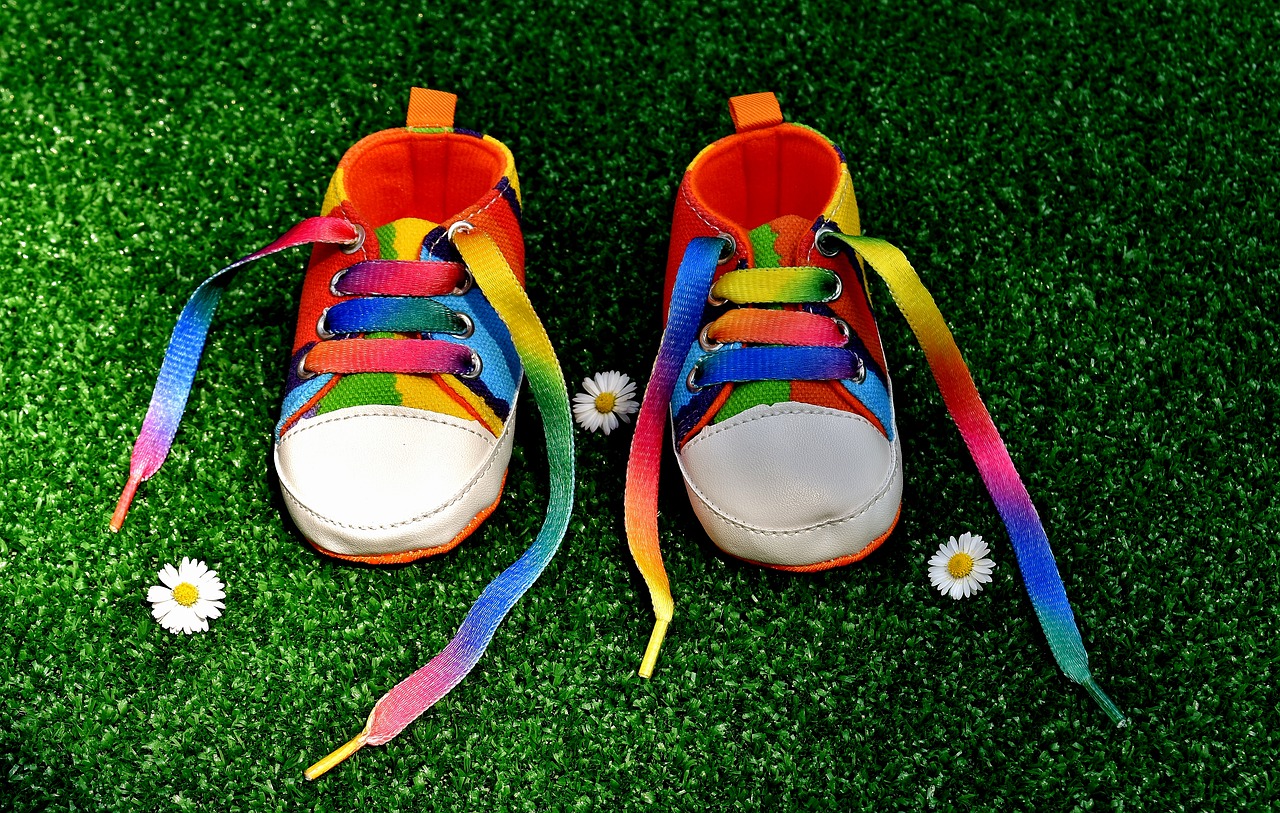 rainbow colors shoes baby shoes free photo