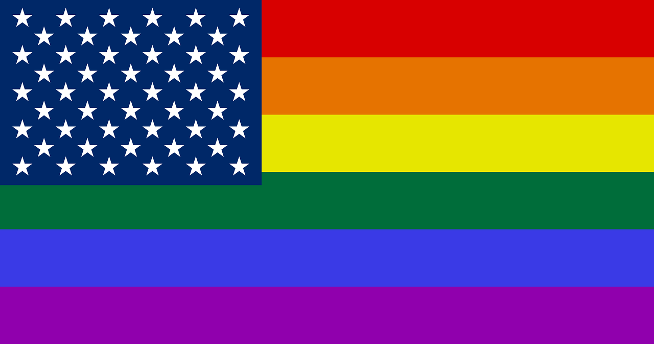 rainbow flag usa and lgbt glbt free photo