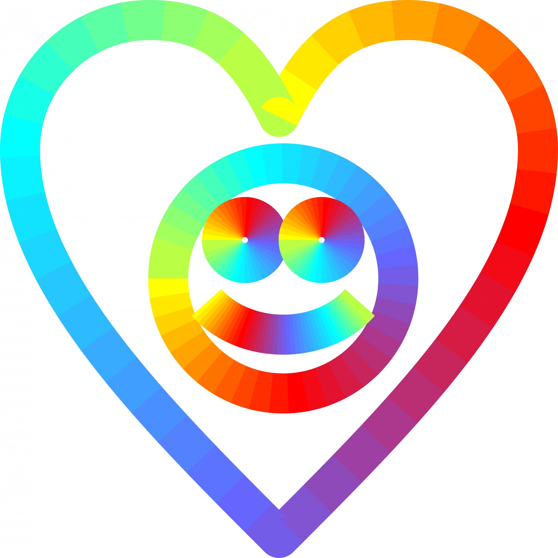 rainbow heart smiley free photo