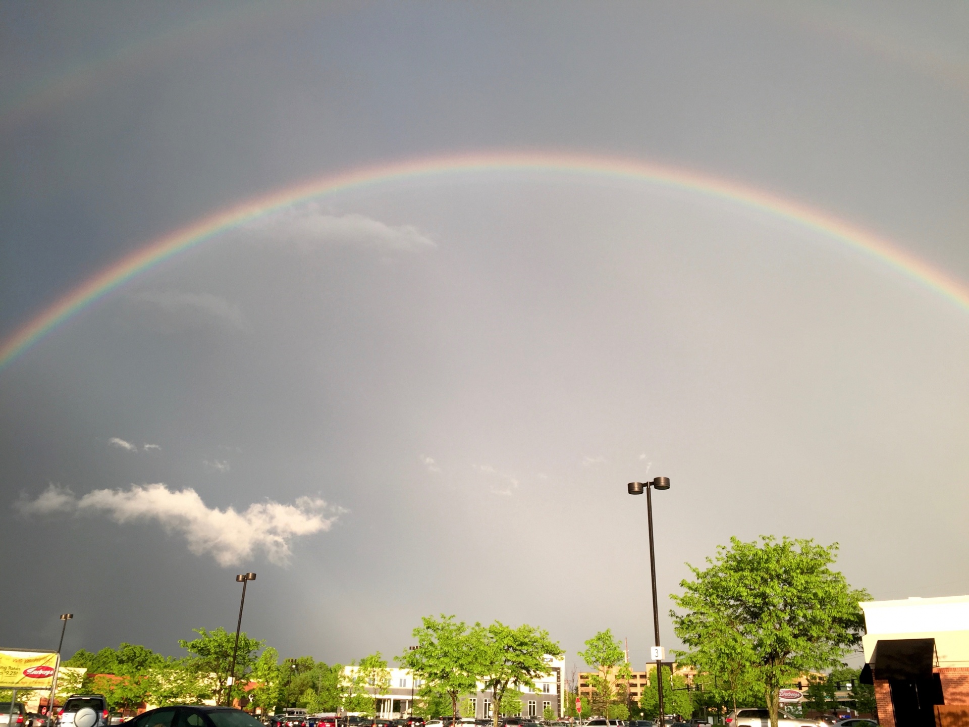 rainbow rainbow in cloudy sky free pictures free photo