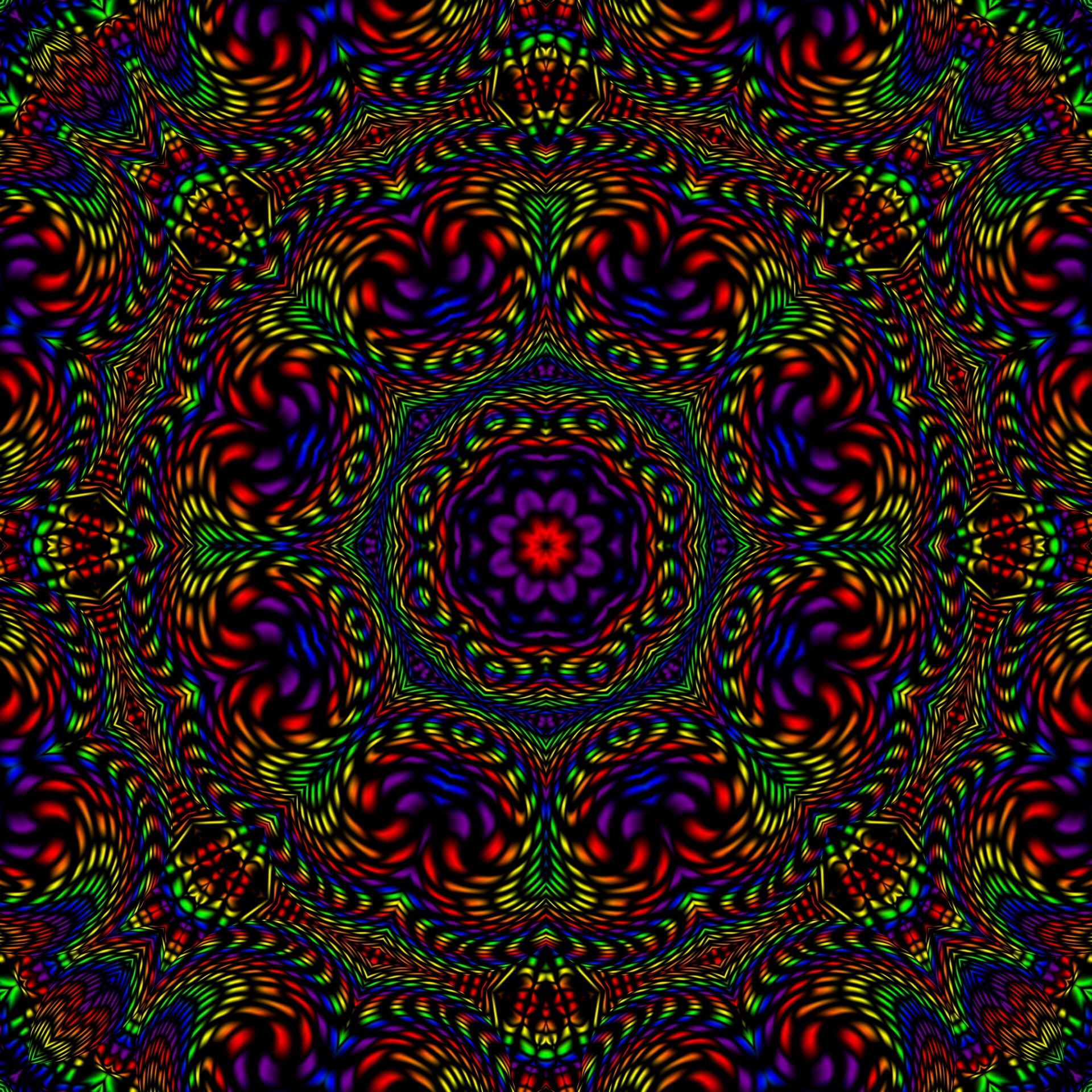 rainbow kaleidoscope black free photo