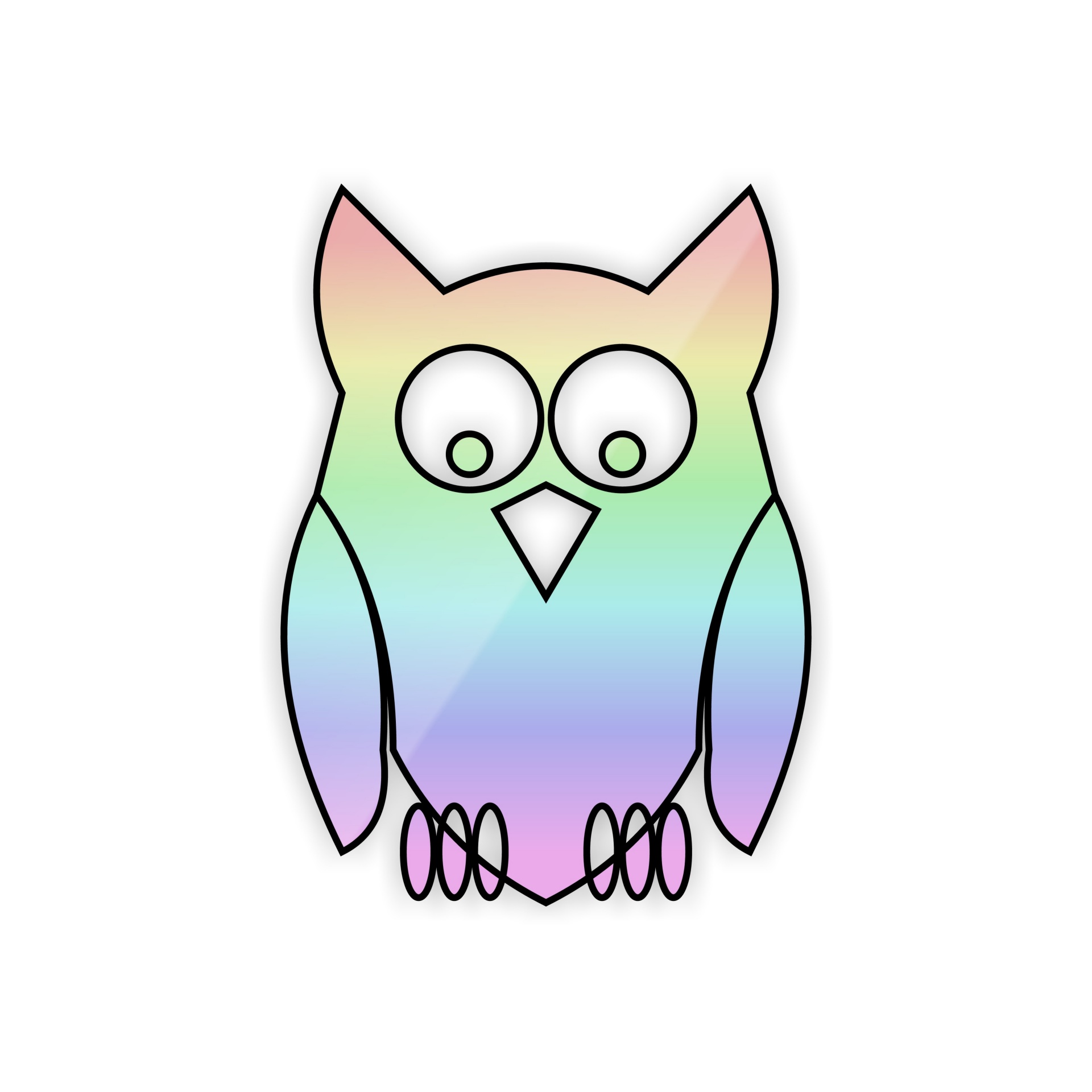 drawing rainbow owl free photo